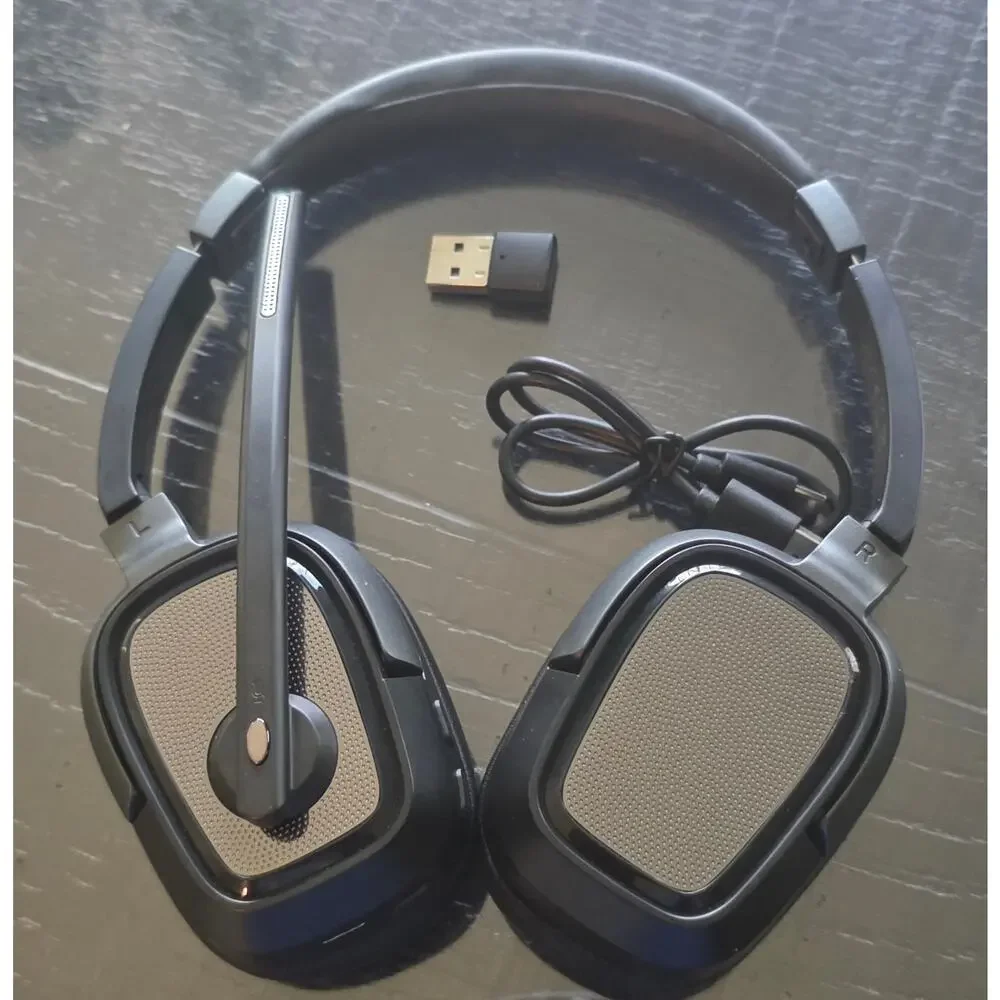 Wireless Headset with 50H Playtime & Mute for Office or Truckers